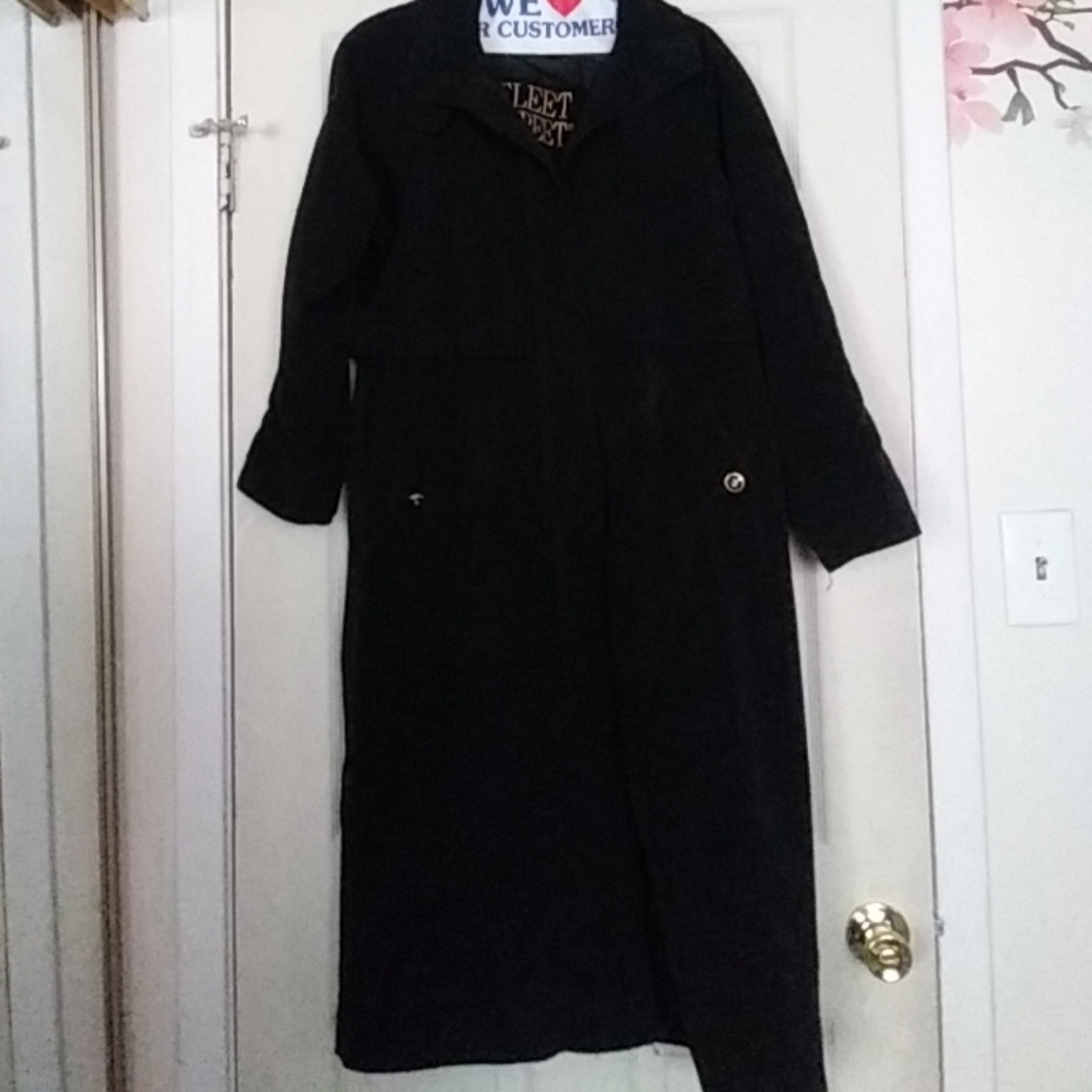 Long black trench coat